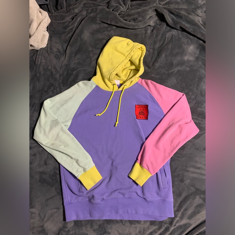 Teddy Fresh Color Block Hoodie Size Large